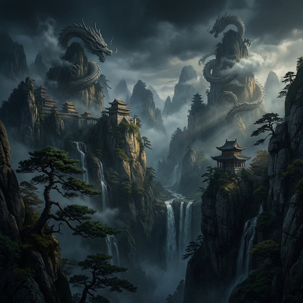 Fantasy landscape background